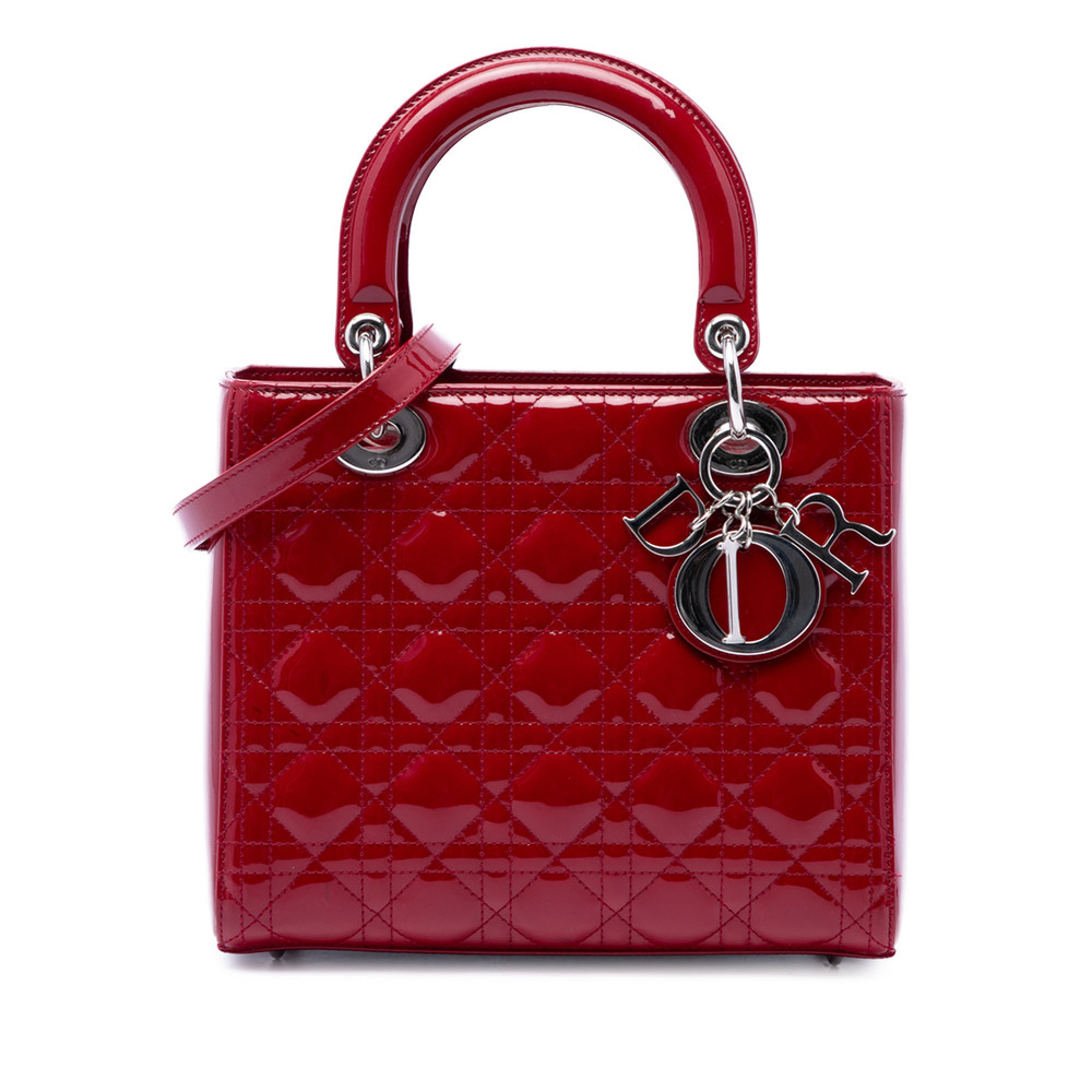 Pre-Loved Dior Medium Patent Cannage Lady Dior